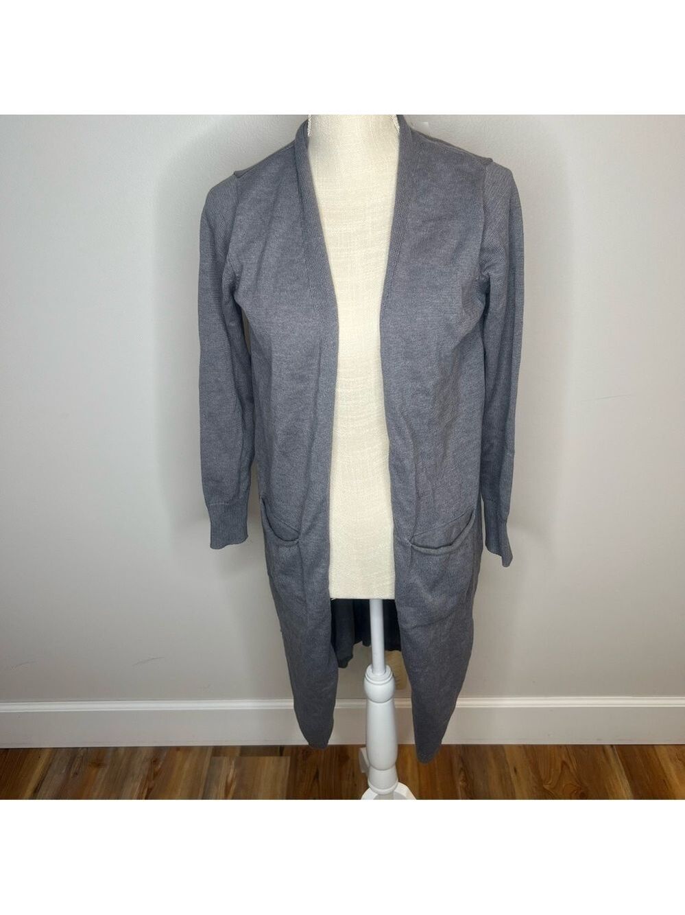 CENY Knee Length Shaw Collar Women's Open Cardigan Size Medium